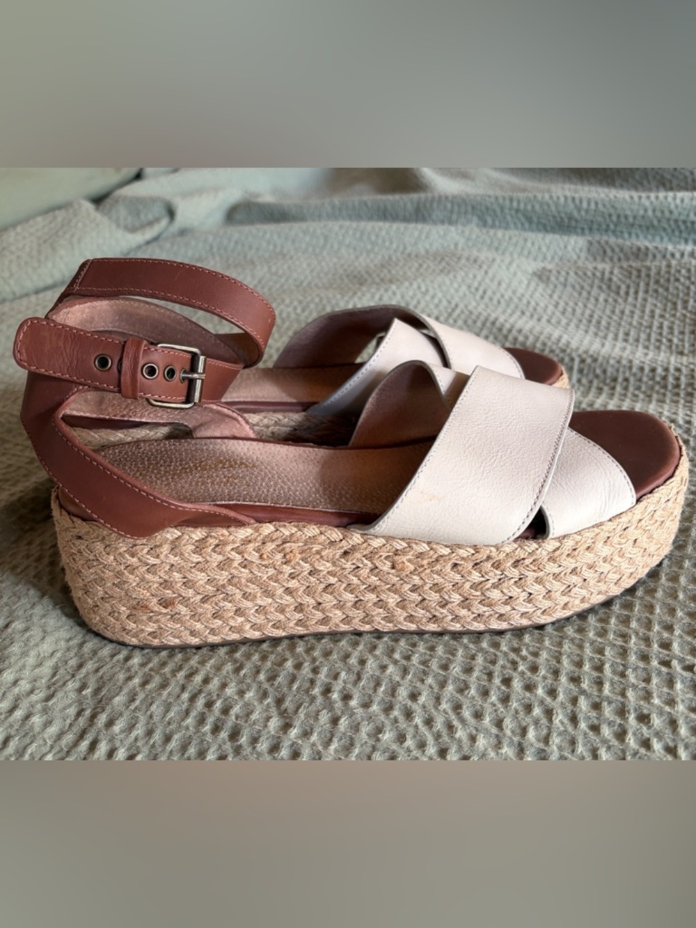 Seychelles Leather Espadrille Platform Sandals 10